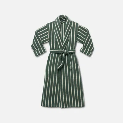 Brooklinen Super-plush Complete Get Ready Bundle In Striped Botanical Green