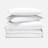 Brooklinen Washed Classic Percale Duvet Set Size King/cali King In White In White