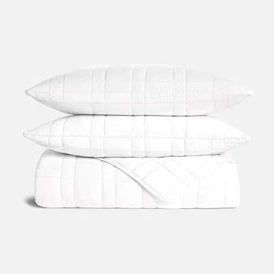 Brooklinen Washed European Linen Quilt Set Size Full/queen In White