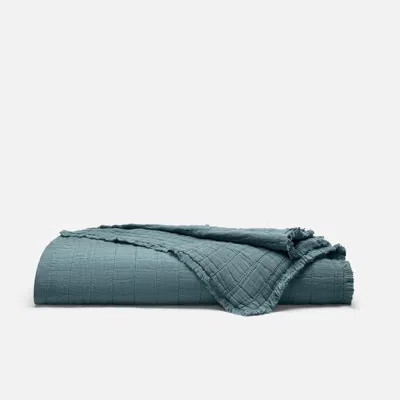 Brooklinen Weekend Wash Throw Blanket In Aegean In Blue
