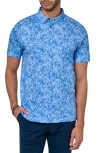 Brooklyn Brigade Abstract Floral Polo In Lt Blue