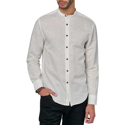 Brooklyn Brigade Axel Long Sleeve Mandarin Collar Shirt In Neutral