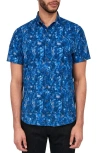 Brooklyn Brigade Barlow Vintage Floral Short Sleeve Shirt In Navy