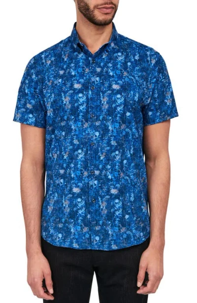 Brooklyn Brigade Barlow Vintage Floral Short Sleeve Shirt In Navy