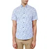 Brooklyn Brigade Blishort Sleeve Falling Floral Short Sleeve Shirt In Blue