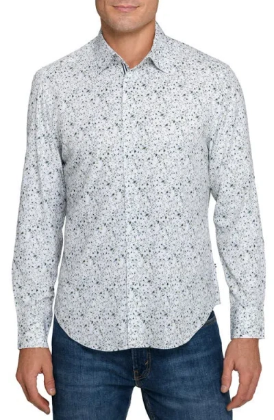 Brooklyn Brigade Botanical Print Woven Long Sleeve Basic In Gray