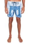 Brooklyn Brigade Brooklyn Bridge Swim Trunks In Blue