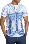 Brooklyn Brigade Brooklyn Bridge T Shirt Crew In Blue