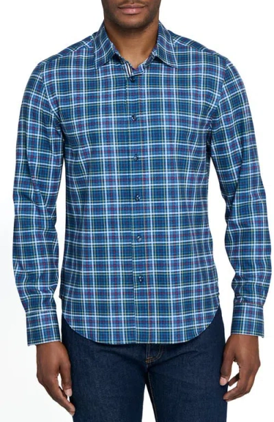 Brooklyn Brigade Checked Print Woven Long Sleeve Basic In Blue