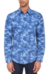 Brooklyn Brigade Denim Camo Long Sleeve Shirt In Blue