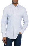 Brooklyn Brigade Diamond Print Knit Long Sleeve Basic In Blue