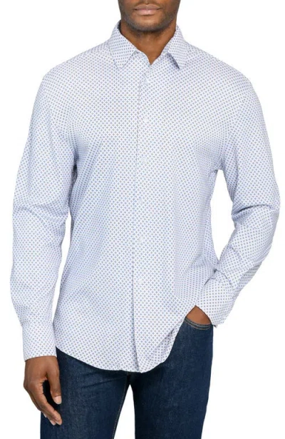 Brooklyn Brigade Diamond Print Knit Long Sleeve Basic In Blue