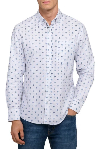 Brooklyn Brigade Diamond Print Oxford Basic In Blue