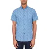 Brooklyn Brigade Ditsy Floral Short Sleeve Shirt In Blue