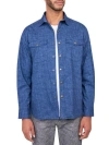 Brooklyn Brigade Dot Geo Cotton Stretch Shirt Jacket In Navy