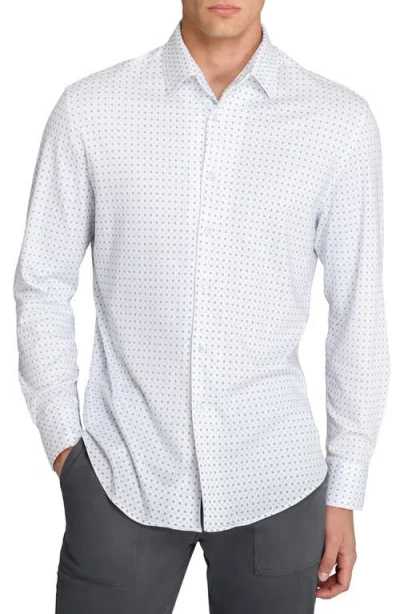 Brooklyn Brigade Dot Print Knit Long Sleeve Basic In Gray