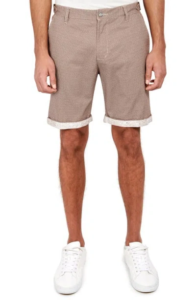 Brooklyn Brigade Downing Texture Print Shorts In Brown
