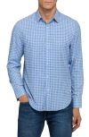 Brooklyn Brigade Faded Dot Print Woven Long Sleeve Basic In Blue