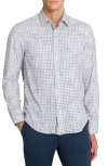 Brooklyn Brigade Faded Dot Print Woven Long Sleeve Basic In Blue