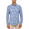 Brooklyn Brigade Floral 4-way Stretch Performance Long Sleeve Shirt In Navy/pink