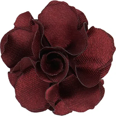 Brooklyn Brigade Floral Lapel Pin In Cabernet