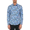 Brooklyn Brigade Floral Recycled 4-way Stretch Performance Long Sleeve Shirt In Blue