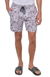 Brooklyn Brigade Floral Swim Trunks In Multi