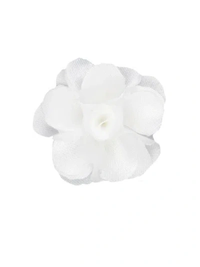 Brooklyn Brigade Flower Lapel Pin In White