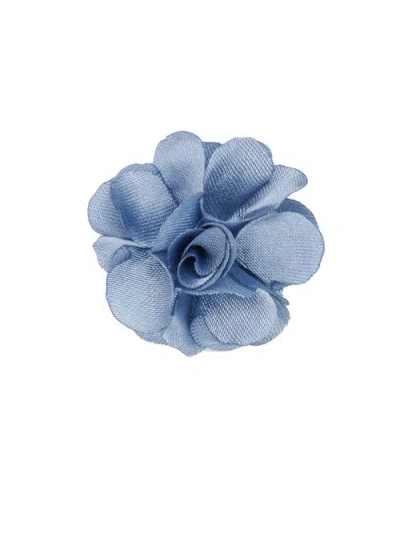 Brooklyn Brigade Floral Lapel Pin In Dusty Blue