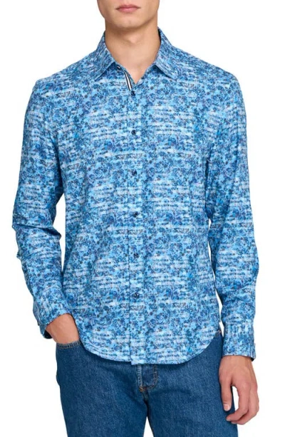 Brooklyn Brigade Garden Print Woven Long Sleeve Basic In Multi