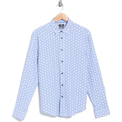 Brooklyn Brigade Geometric Button-up Shirt In Blue