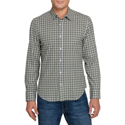 Brooklyn Brigade Grid Print Woven Long Sleeve Basic In Green