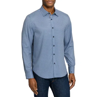 Brooklyn Brigade Marcy Mosaic Long Sleeve Performance Shirt In Blue