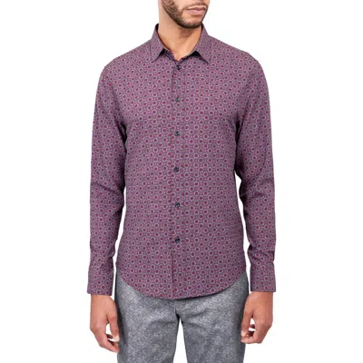 Brooklyn Brigade Medallion 4-way Stretch Performance Long Sleeve Shirt In Plum