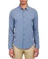 Brooklyn Brigade Men's Dante Non-iron Performance Stretch Moisture-wicking Solid Button-down Shirt In Blue Heather