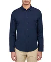Brooklyn Brigade Men's Dante Non-iron Performance Stretch Moisture-wicking Solid Button-down Shirt In Navy