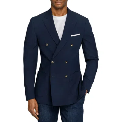 Brooklyn Brigade Montrose Double Breasted Blazer In Blue