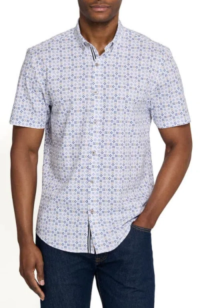Brooklyn Brigade Park Slope Petals Short Sleeve Button Down Performance Shirt In Multi