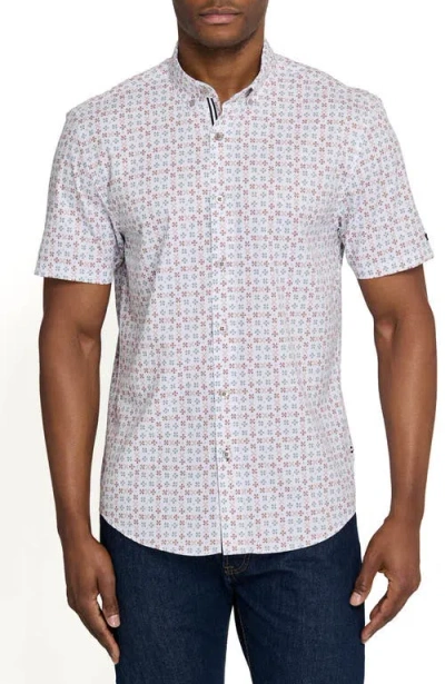 Brooklyn Brigade Park Slope Petals Short Sleeve Button Down Performance Shirt In Multi