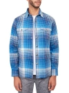 Brooklyn Brigade Plaid Cotton Stretch Shirt Jacket In Blue
