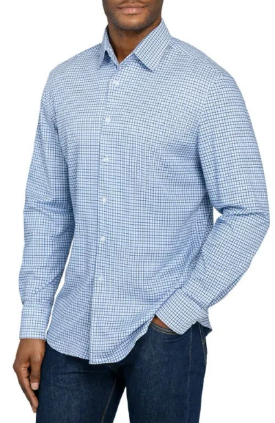 Brooklyn Brigade Plaid Print Knit Long Sleeve Basic In Blue