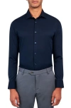 Brooklyn Brigade Slim Fit Solid Performance Dress Shirt In Navy