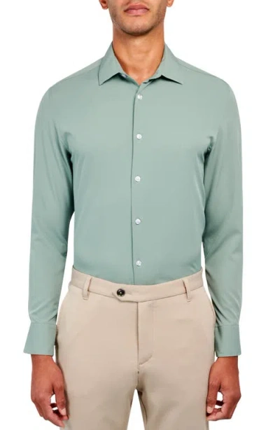 Brooklyn Brigade Slim Fit Solid Performance Dress Shirt In Sage