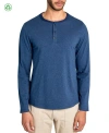 Brooklyn Brigade Solid Cotton Stretch Long Sleeve Henley In Navy