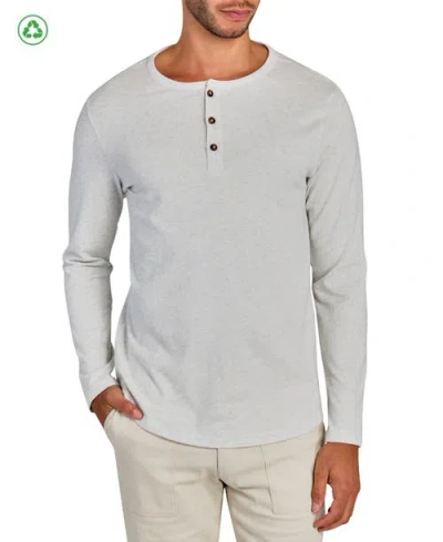 Brooklyn Brigade Solid Cotton Stretch Long Sleeve Henley In White