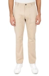 Brooklyn Brigade Solid Cotton Stretch Utility Pants In Khaki
