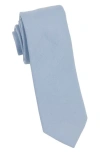Brooklyn Brigade Solid Cotton Tie In Dusty Blue