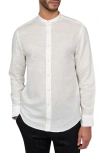 Brooklyn Brigade Solid Mandarin Long Sleeve Shirt In White