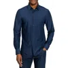 Brooklyn Brigade Solid Mapleton Luxe Cross Dyed Long Sleeve Shirt In Blue