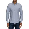 Brooklyn Brigade Solid Mapleton Luxe Cross Dyed Long Sleeve Shirt In Blue